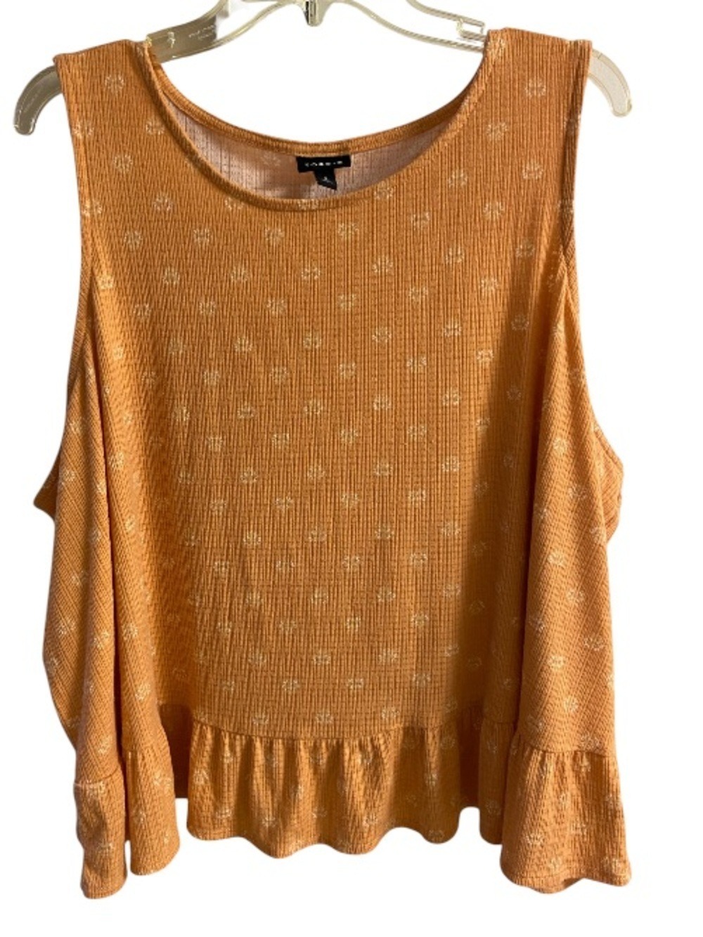 Torrid light orange Ruffle-Hem Tank Top 4X
